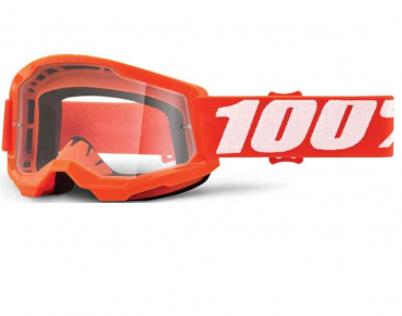 Occhiali (maschera) cross 100% STRATA 2 arancio lente trasparente