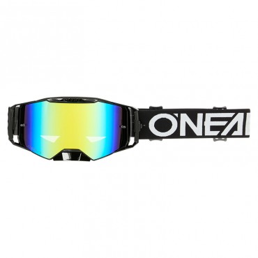 Maschera motocross O'Neal B-55 Cram nero lente specchio oro