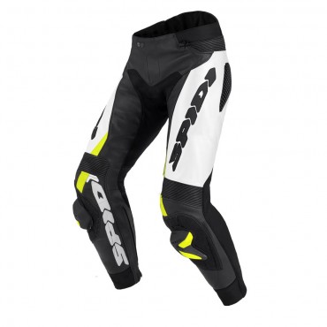 Pantaloni moto pelle Spidi RR PRO Warrior Nero Bianco Giallo